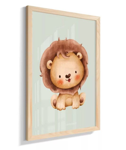 Kit 3 Quadros Decorativos Infantil Quarto Bebê Menino Verde Safari Personalizado