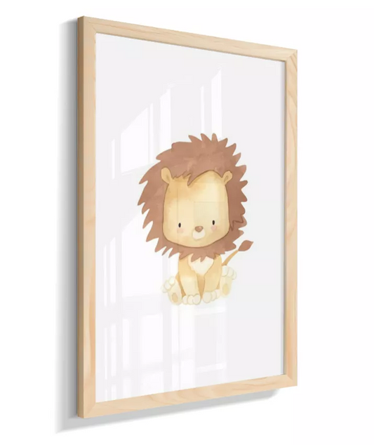 Kit 3 Quadros Quarto Bebê Infantil Coleção Safari Minimalista