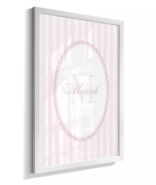 Quadro Decorativo Infantil Quarto Bebê Menina Rosa Nome Personalizado