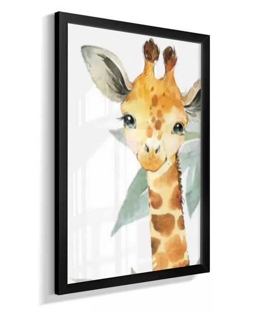 Quadro Infantil Decorativo Quarto Bebê Safari Girafa