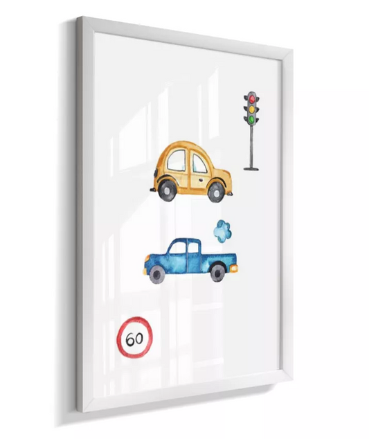 Quadro Infantil Decorativo Carros Quarto Bebê Menino