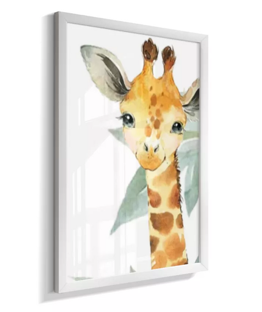 Quadro Infantil Decorativo Quarto Bebê Safari Girafa