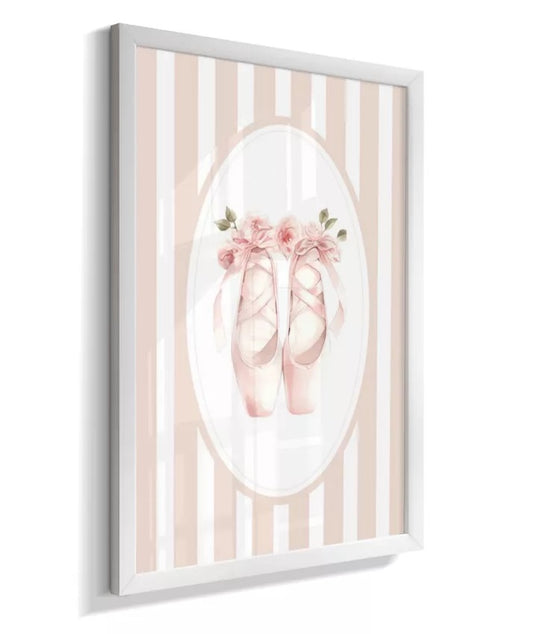 Kit 3 Quadros Infantil Quarto Bebê Menina Bailaria Ballet Laço e Sapatilha