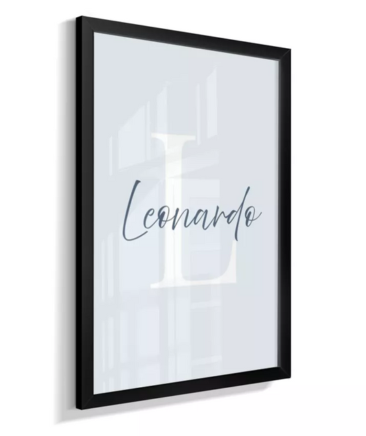 Quadro Infantil Decorativo Quarto Bebê Menino Nome e Inicial