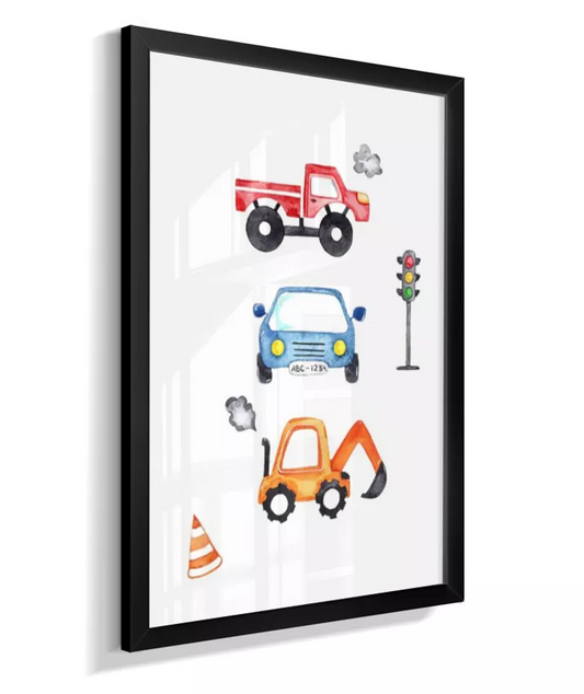 Quadro Infantil Decorativo Quarto Bebê Menino Carros