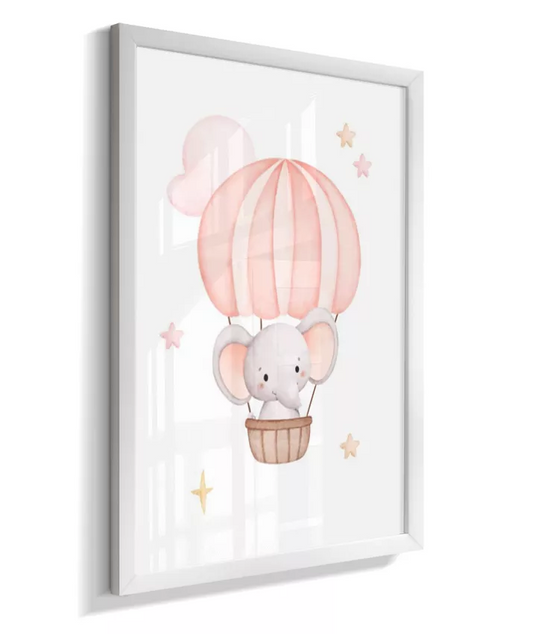 Quadro Decorativo Infantil Elefante no Balão