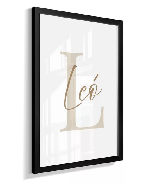 Quadro Infantil Decorativo Quarto Bebê Menino Personalizado Nome e Inicial