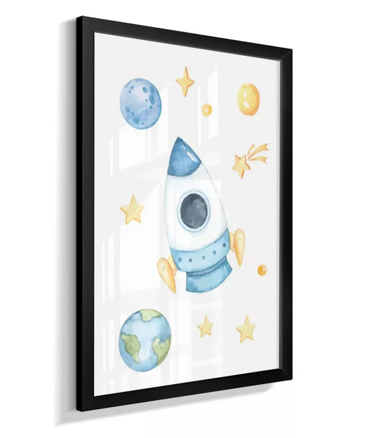 Quadro Decorativo Infantil Foguete