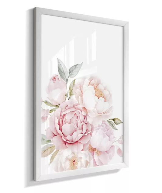 Kit 2 Quadros Infantil Quarto Bebê Menina Floral Personalizado Nome e Inicial