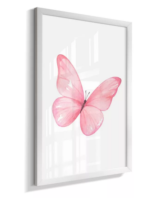 Quadro Decorativo Infantil Borboleta Rosa