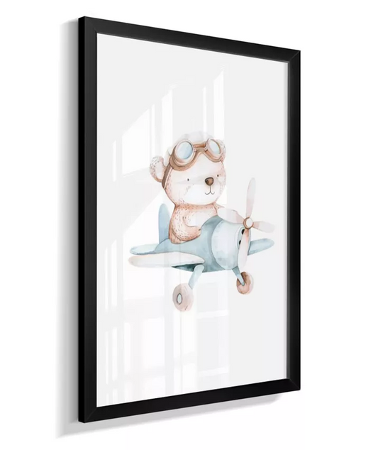 Quadro Infantil Decorativo Ursinho Aviador