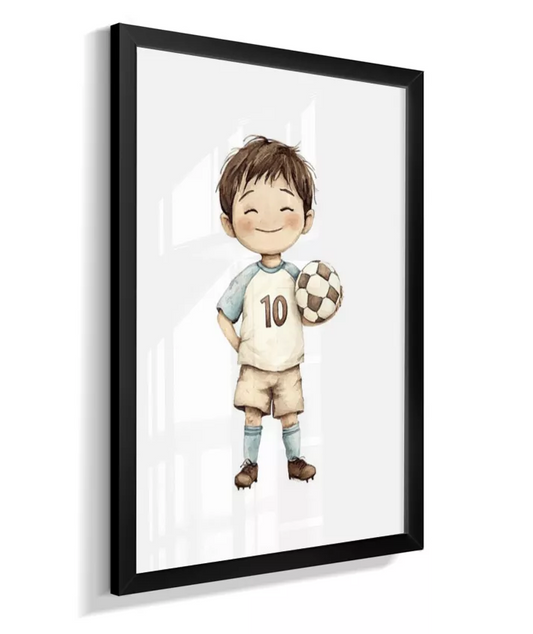 Quadro Infantil Decorativo Menino Futebol