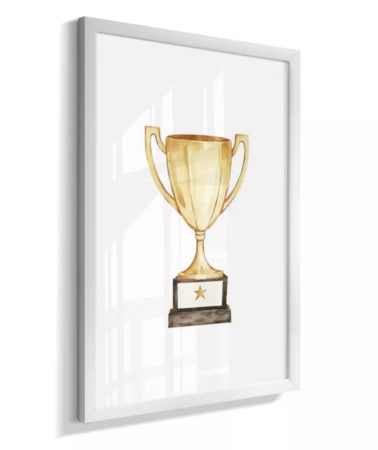 Quadro Decorativo Infantil Menino Troféu Futebol