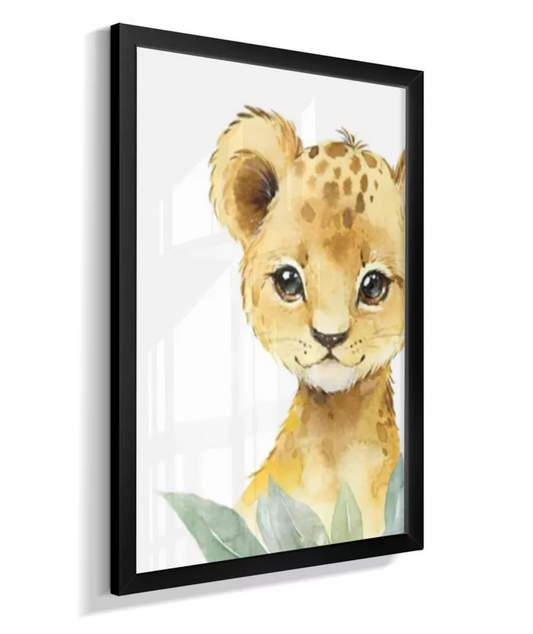 Quadro Infantil Decorativo Quarto Bebê Leão Safari