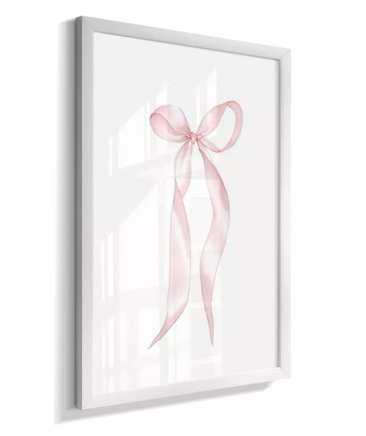 Quadro Infantil Decorativo Laço Rosa