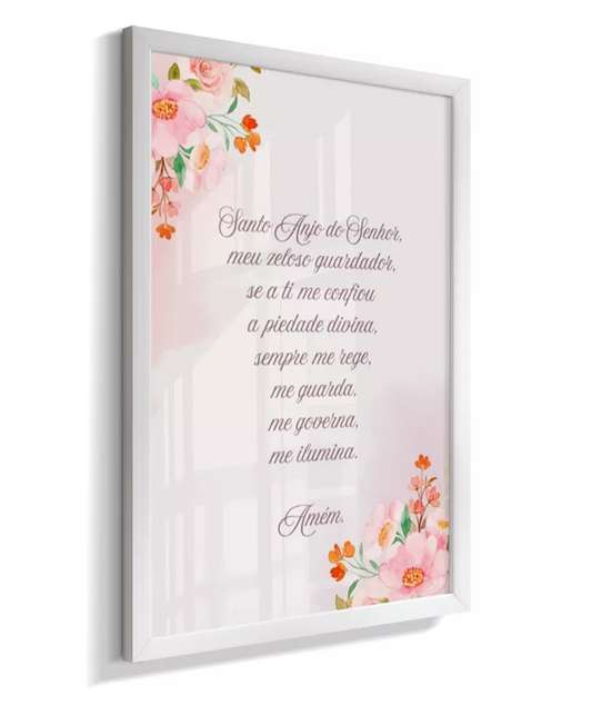 Quadro Quarto Bebê Infantil Oração Santo Anjo