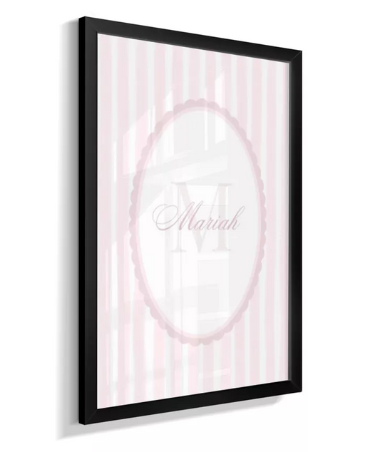 Quadro Decorativo Infantil Quarto Bebê Menina Rosa Nome Personalizado