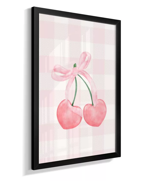 Quadro infantil Decorativo Quarto Bebê Menina Cerejinha e Laço