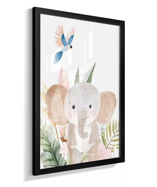 Quadro Infantil Decorativo Quarto Bebê Elefante