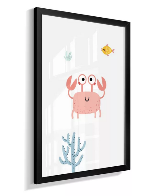 Quadro Quarto Bebê Infantil Polvo Fundo do Mar