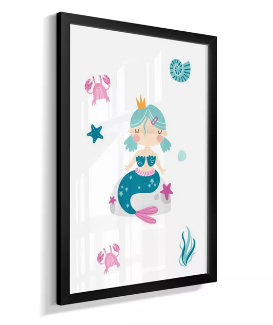 Quadro Infantil Quarto Bebê Menina Sereia