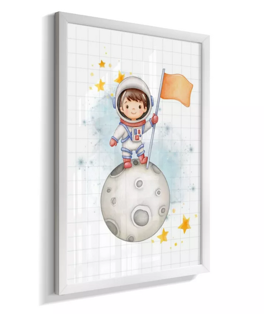 Quadro Infantil Decorativo Quarto Menino Astronauta