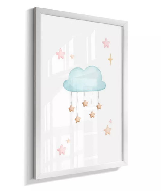 Quadro Quarto Bebê Infantil Nuvem de Estrelas