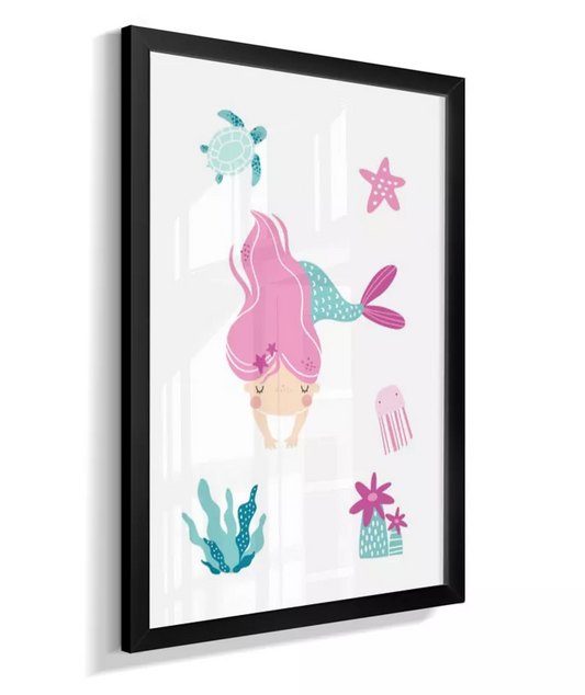 Quadro Quarto Bebê Infantil Sereia