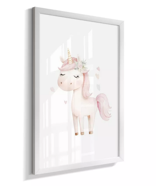 Quadro Infantil Decorativo Quarto Bebê Menina Unicórnio