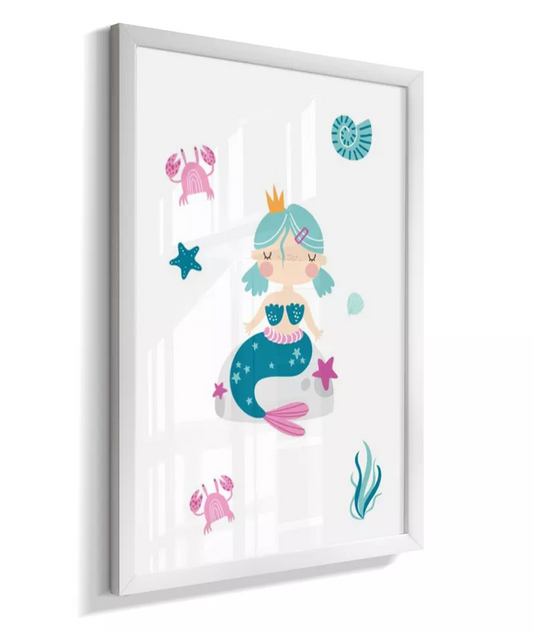 Quadro Infantil Quarto Bebê Menina Sereia