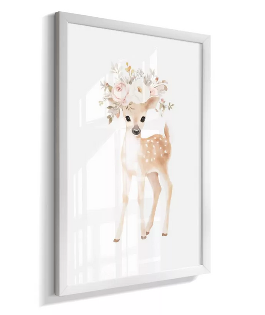 Quadro Infantil Cervo Floral