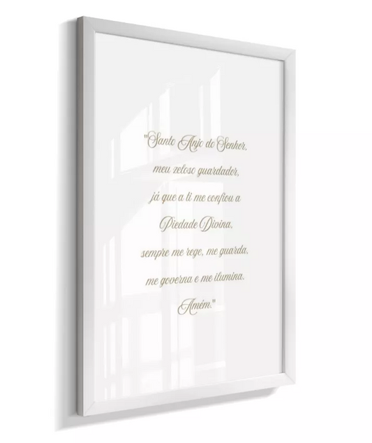 Quadro Decorativo Infantil Personalizado Oração Santo Anjo