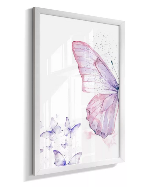 Quadro Infantil Decorativo Quarto Bebê Menina Borboleta Lilás
