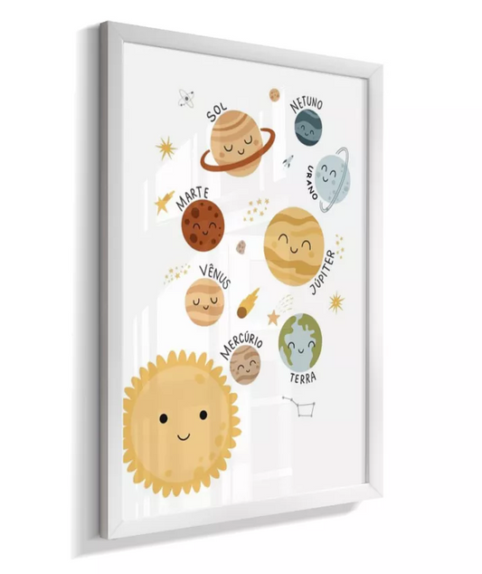 Quadro Infantil Decorativo Planetas Sistema Solar