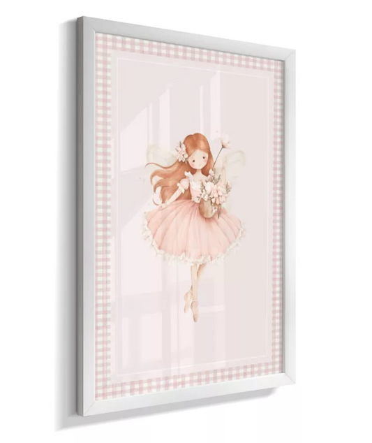 Quadro Infantil Bailarina Camponesa Rosa