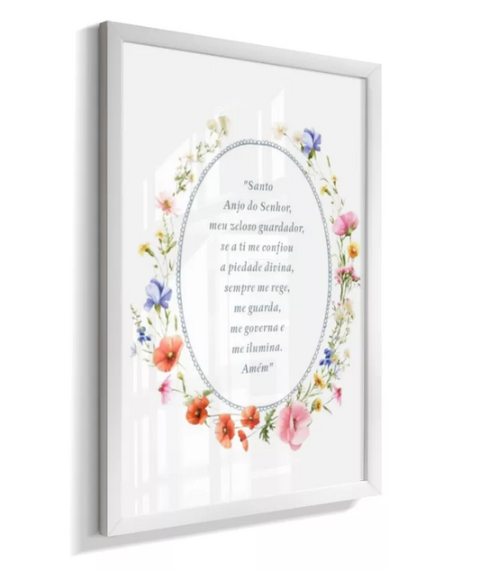 Quadro Infantil Decorativo Oração Santo Anjo