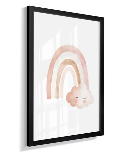 Quadro Decorativo Infantil Arco-Íris Nuvem