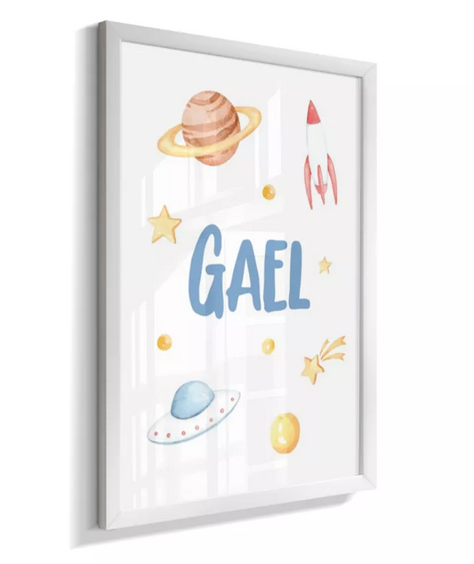 Quadro Quarto Bebê Infantil Astronauta Personalizado