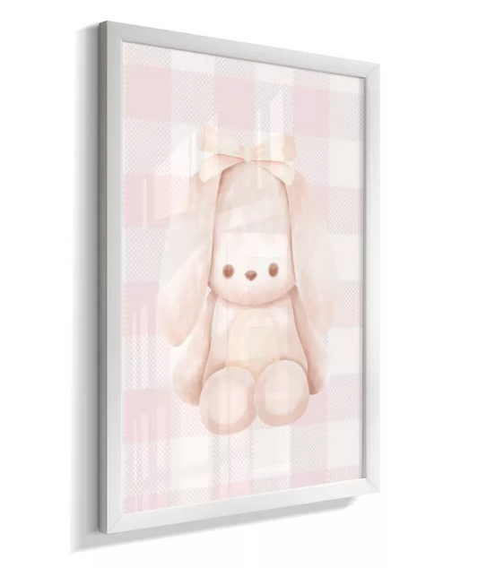Quadro Quarto Bebê Infantil Urso Laço