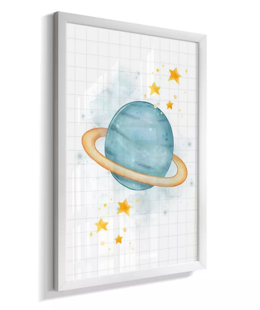 Quadro Infantil Decorativo Quarto Menino Astronauta Espaço Planeta