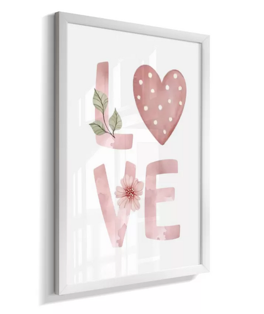 Quadro Decorativo Infantil Quarto Bebê Menina Boho Love