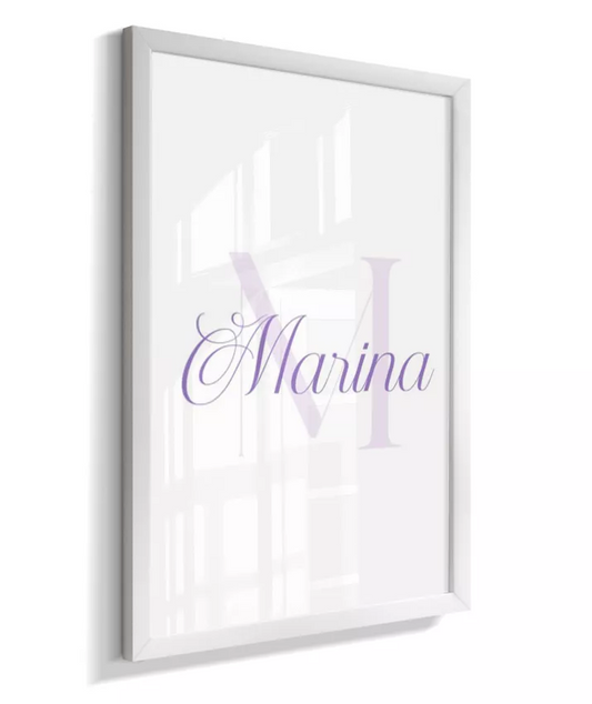 Quadro Infantil Quarto Bebê Menina Personalizado Inicial Nome Lilás