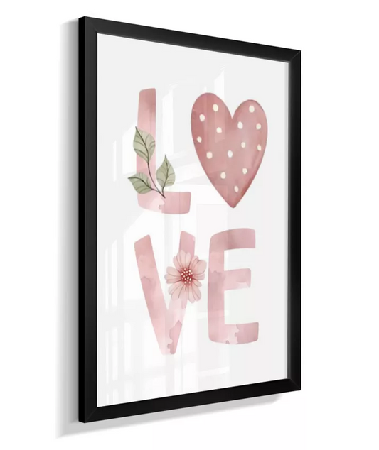 Quadro Decorativo Infantil Quarto Bebê Menina Boho Love