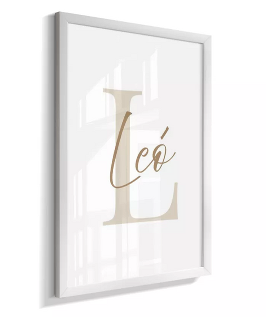 Quadro Infantil Decorativo Quarto Bebê Menino Personalizado Nome e Inicial