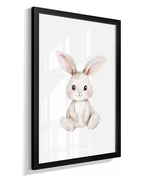 Quadro Infantil Decorativo Quarto Bebê Coelho Bosque