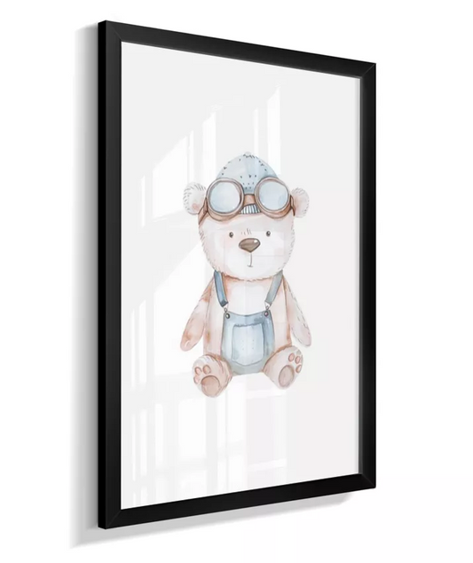 Quadro Infantil Decorativo Ursinho Aviador