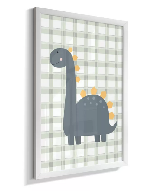Quadro Infantil Quarto Bebê Menino Dinossauro Verde