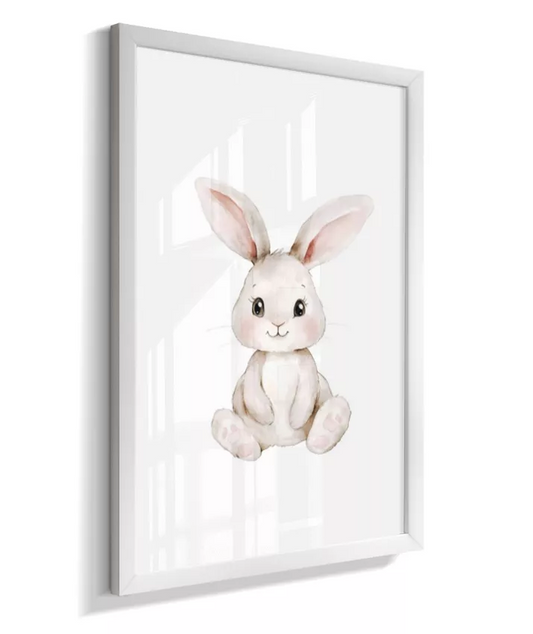 Quadro Infantil Decorativo Quarto Bebê Coelho Bosque