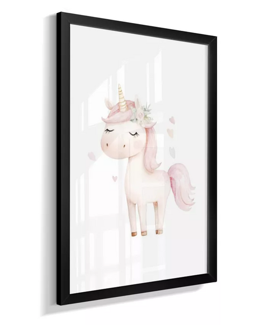 Quadro Infantil Decorativo Quarto Bebê Menina Unicórnio