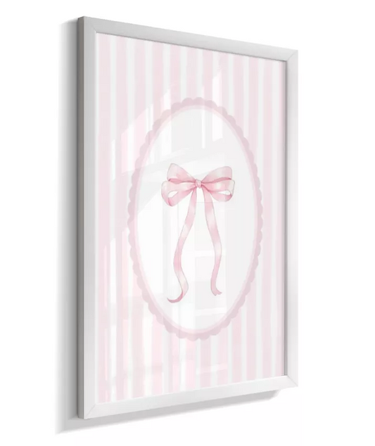 Quadro Decorativo Infantil Quarto Bebê Menina Rosa Laço